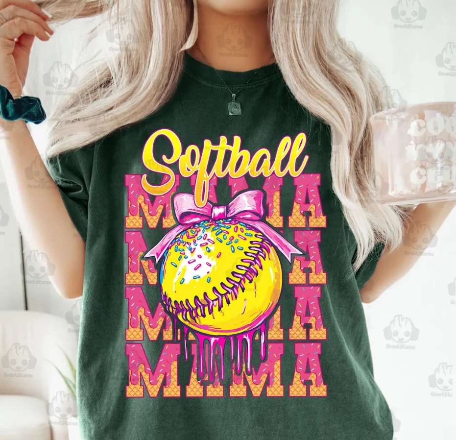 Softball MAMA Drip T-Shirt